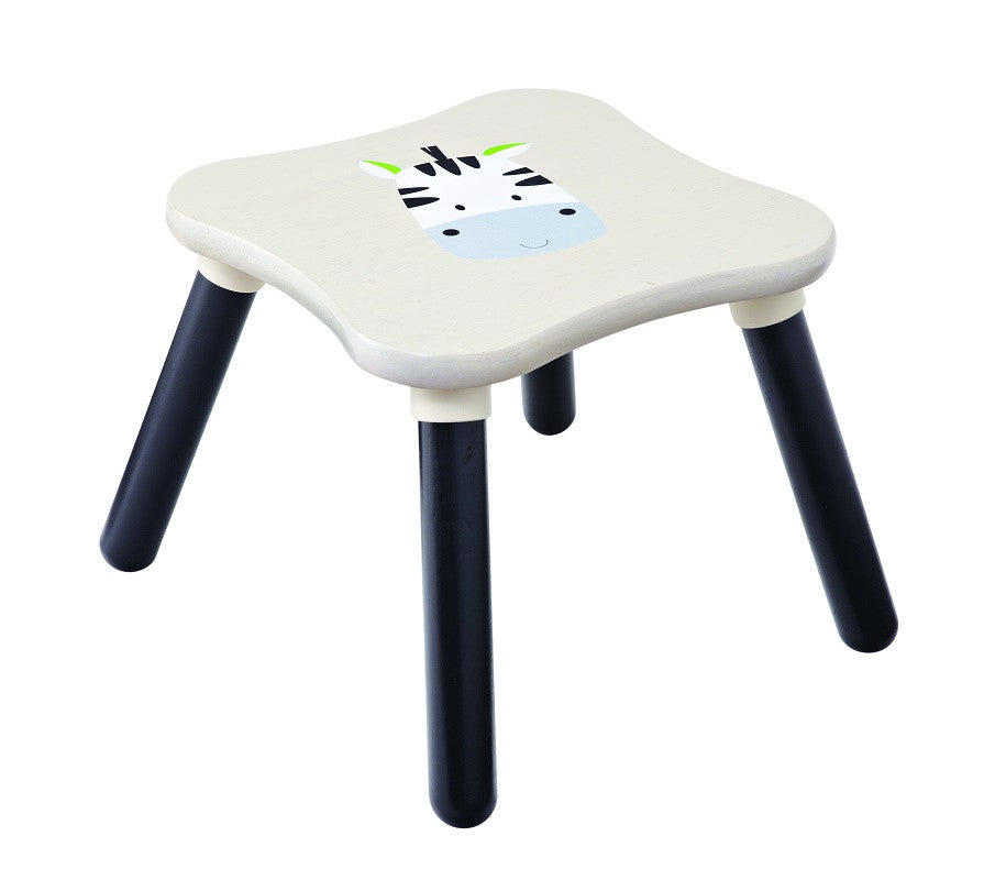 Wooden Zebra Stool