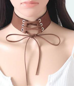 Fashionable Leather Choker Necklace