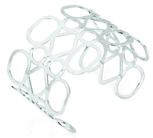 Silver Metal Hollow Cuff Bangles