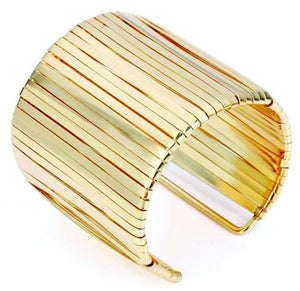 Gold Plated Wide Entwined Cuff Bracelet