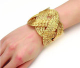 Gold Plated Wave Twisted Cuff Bracelet