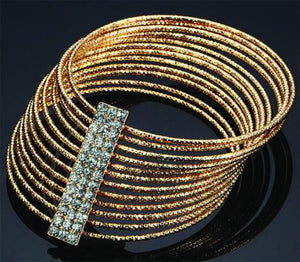 Gold Plated Rehinestone Stackable Bracelet