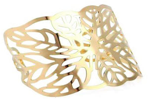 New Fashion Metal Hollow Out Cuff Bangles - Gold