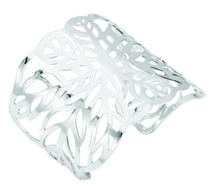 New Fashion Metal Hollow Out Cuff Bangles - Silver