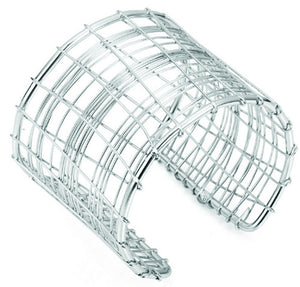 Euro Fashion Metal Net Cuff Bangles Bracelet - Silver