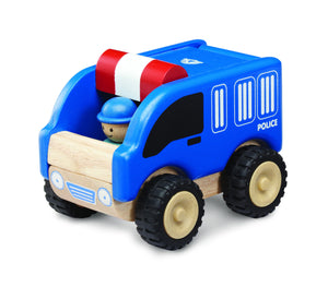 Wooden Toy Mini Police Car