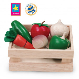 Wooden Toy Vegetable Basket