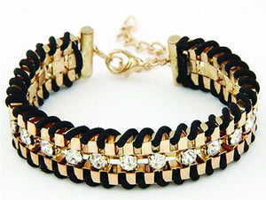 Knited Crystal Cup Chain Bracelet