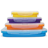 4 piece Rectangle Flat Stack Containers